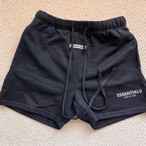 Essentials Jet Black Athletic Shorts